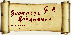 Georgije Maranović vizit kartica